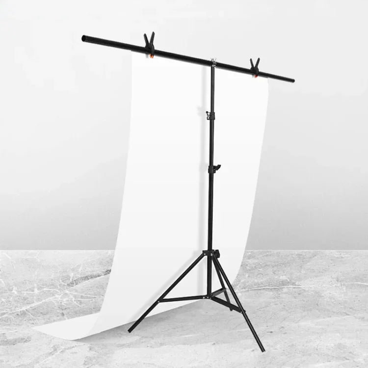 클립 포함 150x200cm T자형 사진 스튜디오 배경 지지대 백드롭 크로스바 브래킷 키트, 배경 없음, 150x200cm