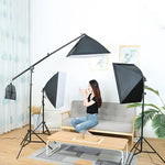 50x70cm 단일 라이트 소프트박스 + 2m 사진 조명 삼각대 마운트 스탠드 + 암 집 크로스바 브래킷 스튜디오 플래시 라이트 세트