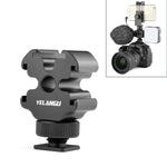 YELANGU YLG0601A A68 3-헤드 콜드 슈 마운트 어댑터 마이크 플래시 라이트 금속 홀더 브래킷, YELANGU A68 3-헤드 콜드 슈
