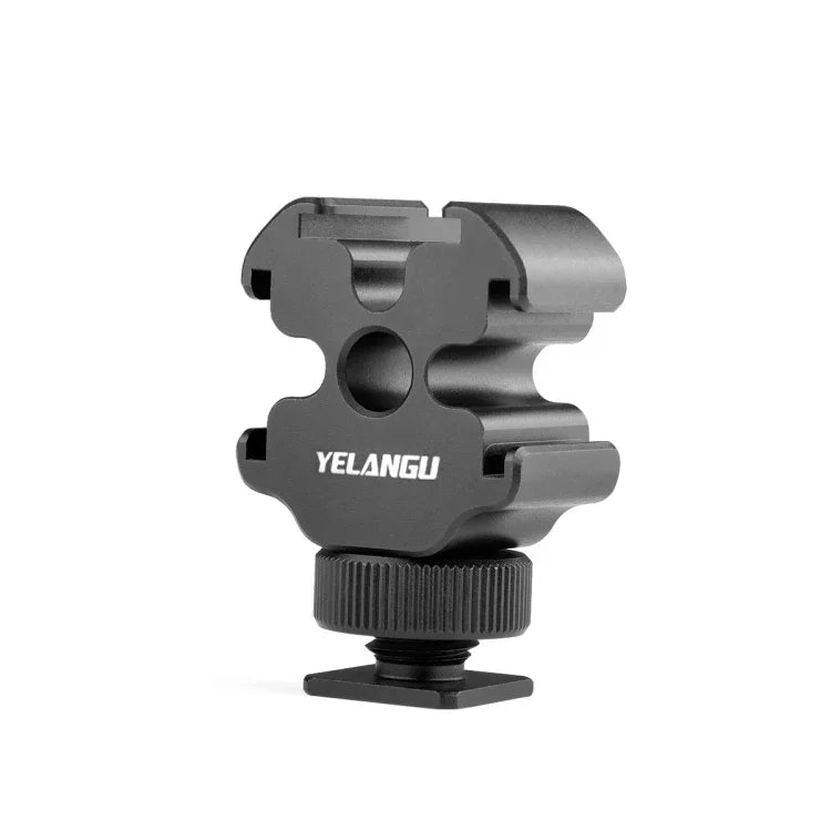 YELANGU YLG0601A A68 3-헤드 콜드 슈 마운트 어댑터 마이크 플래시 라이트 금속 홀더 브래킷, YELANGU A68 3-헤드 콜드 슈