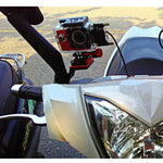 GoPro, Insta360, DJI 및 기타 액션 카메라용 오토바이 백미러 CNC 알루미늄 합금 스탠드 고정 브래킷 홀더