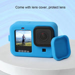 GoPro HERO10 Black / HERO9 Black용 실리콘 보호 케이스 커버 손목 스트랩 및 렌즈 커버 포함, GoPro HERO10 Black용