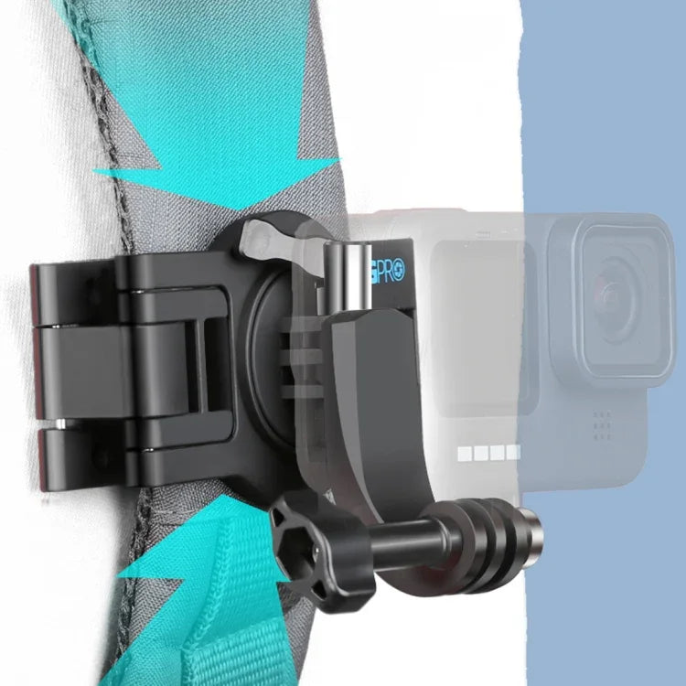 RUIGPRO 360도 회전 퀵 릴리스 스트랩 마운트 어깨 백팩 마운트, GoPro, Insta360, DJI 및 기타 액션 카메라용