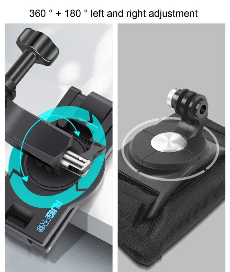 RUIGPRO 360도 회전 퀵 릴리스 스트랩 마운트 어깨 백팩 마운트, GoPro, Insta360, DJI 및 기타 액션 카메라용