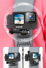 RUIGPRO 360도 회전 퀵 릴리스 스트랩 마운트 어깨 백팩 마운트, GoPro, Insta360, DJI 및 기타 액션 카메라용