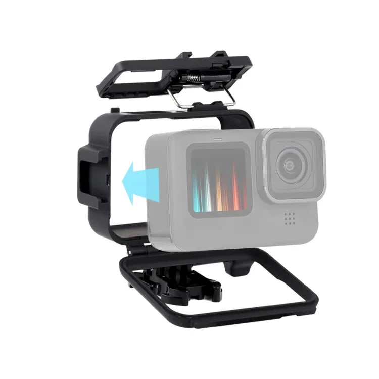 GoPro HERO10 Black / HERO9 Black용 플라스틱 프레임 마운트 보호 케이스 베이스 버클 및 긴 나사 포함, 플라스틱 프레임