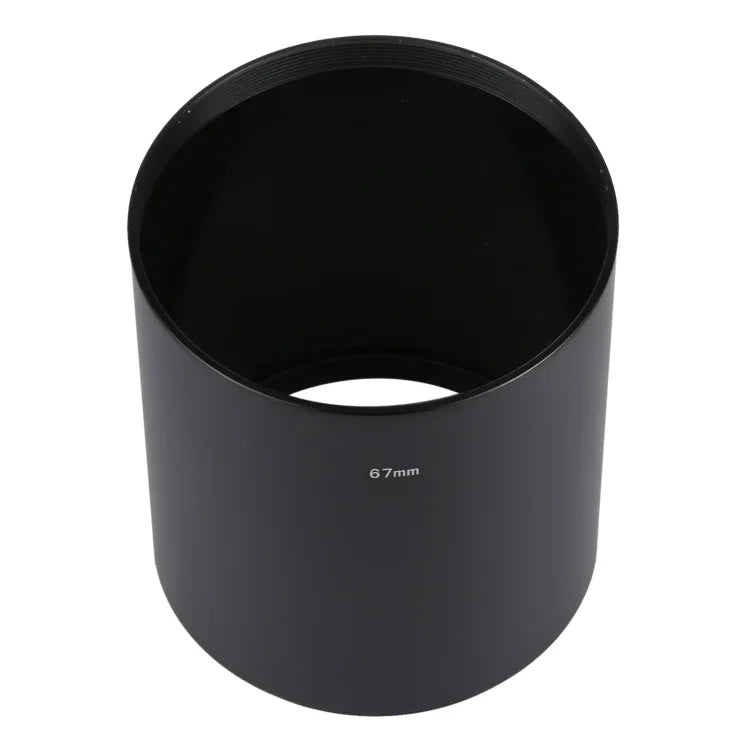중망원 렌즈용 67mm 나사형 직관형 풀 메탈 렌즈 후드 쉐이드, 67mm