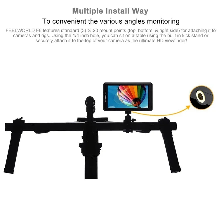 FEELWORLD F6 1920x1080 5.5인치 IPS 스크린 HDMI 4K 카메라 필드 모니터, F6