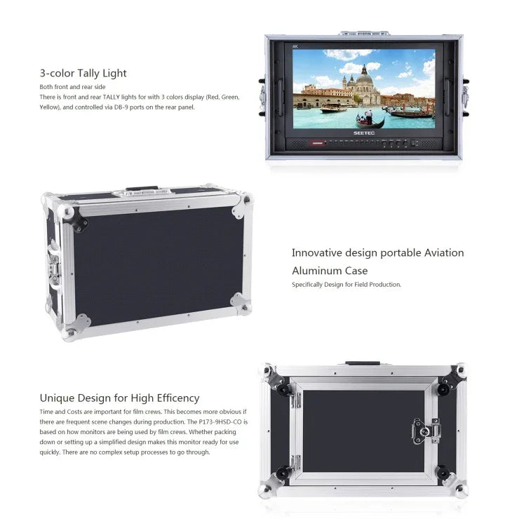 SEETEC P173-9HSD-CO 1920x1080 17.3인치 SDI / HDMI 4K 방송용 전문 사진 카메라 필드 모니터, P173-9HSD-CO