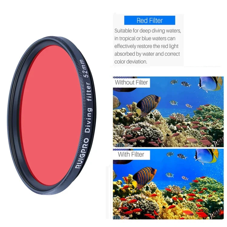 RUIGPRO GoPro HERO10 Black / HERO9 Black 프로페셔널 52mm 10 in 1 UV+ND2+ND4+ND8+Star 8+ +CPL+노랑/빨강/보라+10배 클로즈업 렌즈 필터 필터 어댑터 링 및 렌즈 캡 포함
