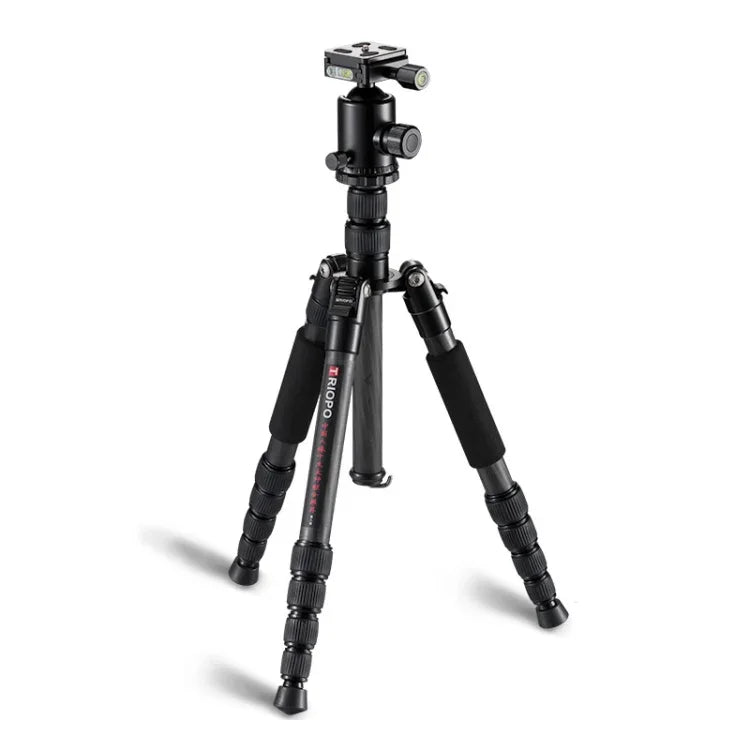 TRIOPO T259G+Q2 조절식 휴대용 카본 파이버 삼각대 Q-2 볼 헤드 포함 SLR 카메라용, T259G+Q2