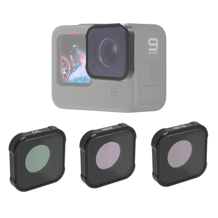 JSR KB 시리즈 CPL+ND8+ND16 렌즈 필터 for GoPro HERO13 Black /12 Black /11 Black /10 Black /9 Black, 3-in-1