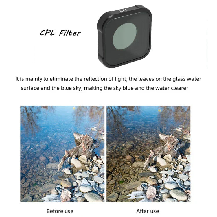 JSR KB 시리즈 CPL+ND8+ND16 렌즈 필터 for GoPro HERO13 Black /12 Black /11 Black /10 Black /9 Black, 3-in-1