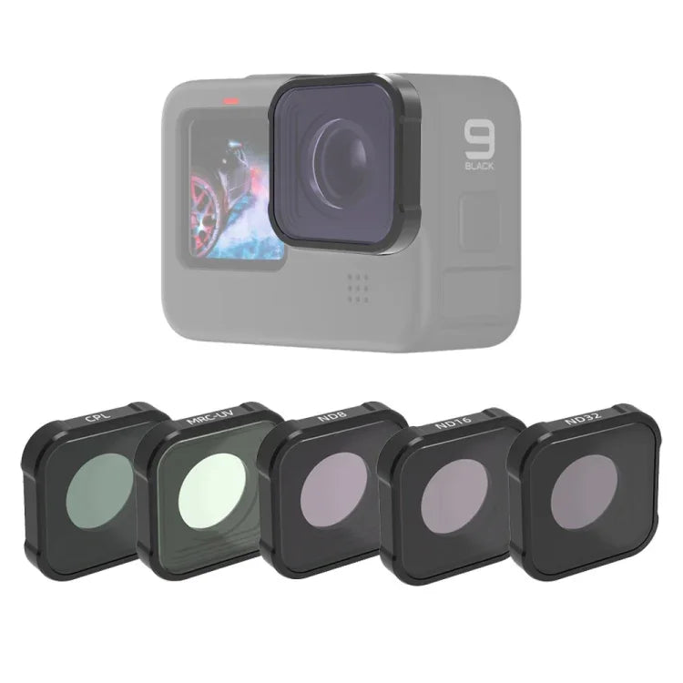 JSR KB 시리즈 MCUV+CPL+ND8+ND16+ND32 렌즈 필터 for GoPro HERO13 Black /12 Black /11 Black /10 Black /9 Black, 5-in-1