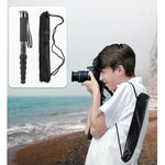 BEXIN P306C 휴대용 여행용 야외 DSLR 카메라 카본 파이버 모노포드 홀더, P306C