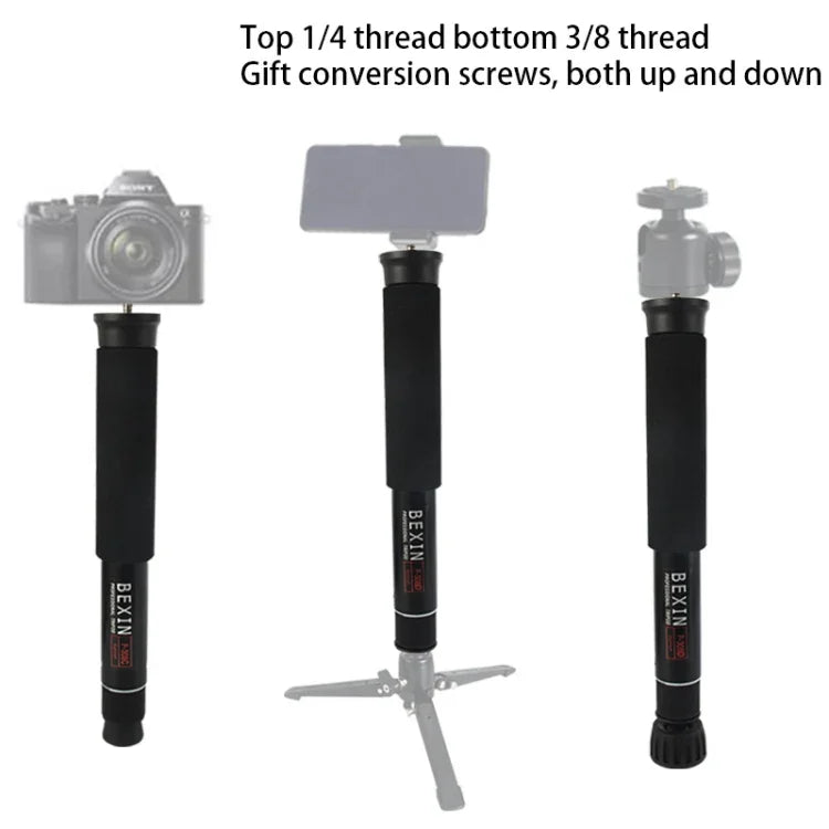 BEXIN P308D 휴대용 여행용 야외 DSLR 카메라 알루미늄 합금 모노포드 홀더, P308D