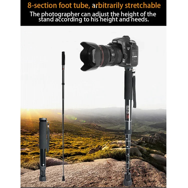 BEXIN P308 휴대용 여행용 야외 DSLR 카메라 알루미늄 합금 모노포드 홀더, P308