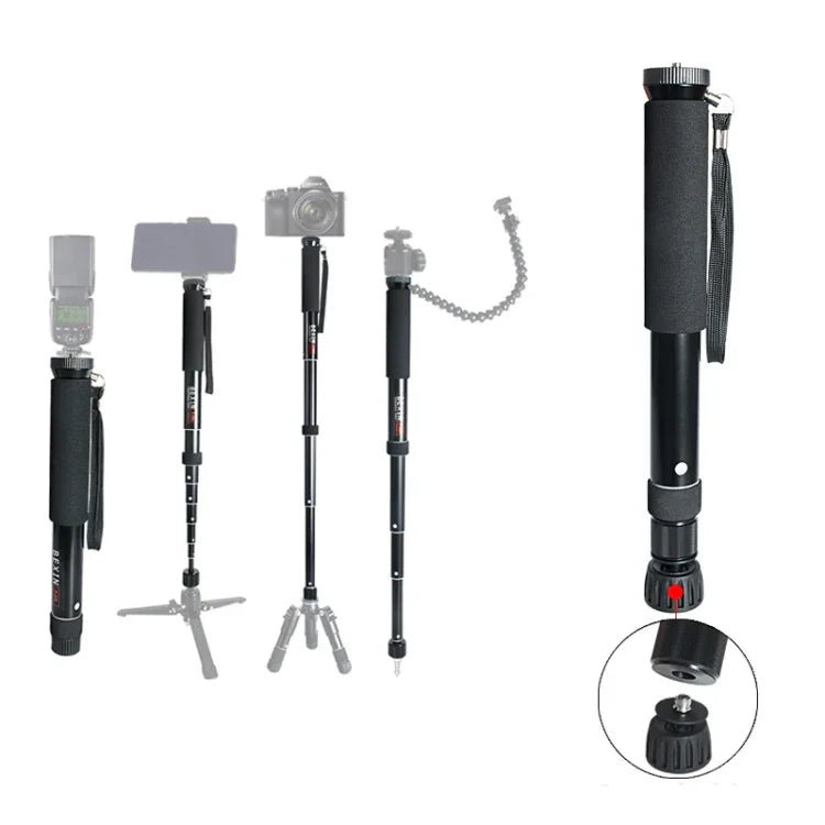 BEXIN P308B 휴대용 여행용 야외 DSLR 카메라 알루미늄 합금 모노포드 홀더, P308B