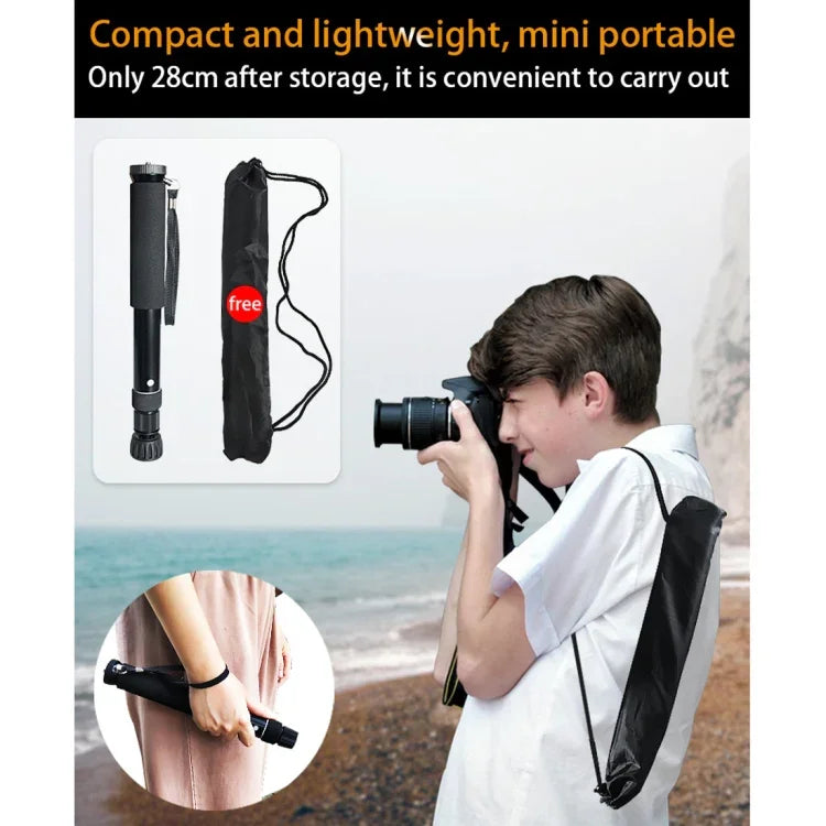 BEXIN P308B 휴대용 여행용 야외 DSLR 카메라 알루미늄 합금 모노포드 홀더, P308B