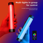 LUXCeO RGB 컬러풀 사진 LED 스틱 비디오 라이트 앱 제어 조절 가능한 색온도 방수 핸드헬드 LED 보조광 리모컨 포함, P200 RGB