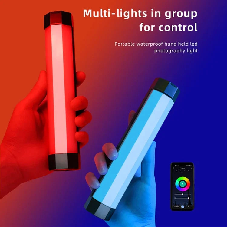 LUXCeO RGB 컬러풀 사진 LED 스틱 비디오 라이트 앱 제어 조절 가능한 색온도 방수 핸드헬드 LED 보조광 리모컨 포함, P200 RGB