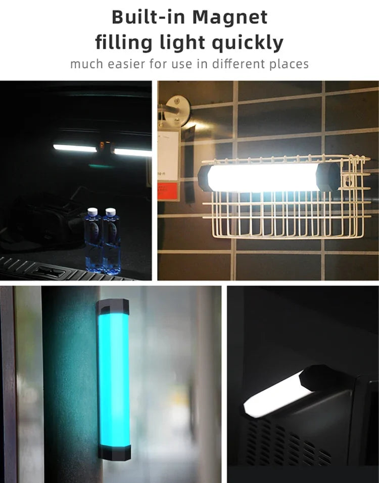 LUXCeO RGB 컬러풀 사진 LED 스틱 비디오 라이트 앱 제어 조절 가능한 색온도 방수 핸드헬드 LED 보조광 리모컨 포함, P200 RGB