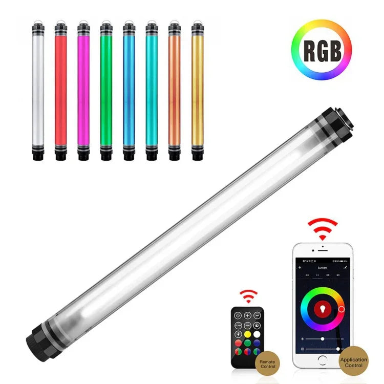 LUXCeO P7RGB 프로 컬러풀 사진 LED 스틱 비디오 라이트 앱 제어 조절 가능한 색온도 방수 핸드헬드 LED 보조광 리모컨 포함, P7RGB 프로