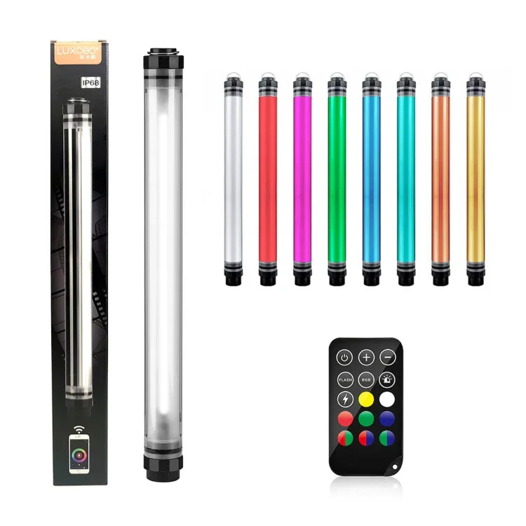 LUXCeO P7RGB 프로 컬러풀 사진 LED 스틱 비디오 라이트 앱 제어 조절 가능한 색온도 방수 핸드헬드 LED 보조광 리모컨 포함, P7RGB 프로