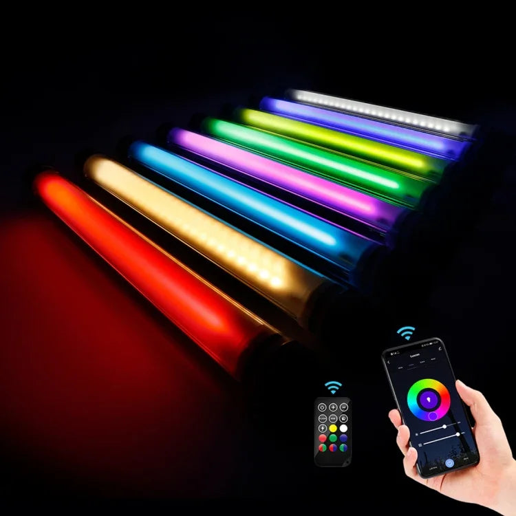 LUXCeO P7RGB 프로 컬러풀 사진 LED 스틱 비디오 라이트 앱 제어 조절 가능한 색온도 방수 핸드헬드 LED 보조광 리모컨 포함, P7RGB 프로