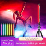 LUXCeO P7RGB 프로 컬러풀 사진 LED 스틱 비디오 라이트 앱 제어 조절 가능한 색온도 방수 핸드헬드 LED 보조광 리모컨 포함, P7RGB 프로