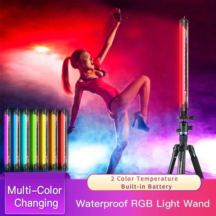 LUXCeO P7RGB 프로 컬러풀 사진 LED 스틱 비디오 라이트 앱 제어 조절 가능한 색온도 방수 핸드헬드 LED 보조광 리모컨 포함, P7RGB 프로