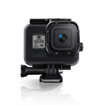 GoPro HERO8 Black 45m 방수 하우징 보호 케이스, 버클 기본 마운트 & 나사 & (보라, 빨강, 분홍) 필터 & 플로팅 보버 그립 & 스트랩 & 김서림 방지 인서트 포함, 투명 HERO8 케이스+필터