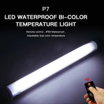 LUXCeO P7 듀얼 색온도 사진 LED 스틱 비디오 라이트 방수 핸드헬드 LED 보조광 리모컨 포함, P7