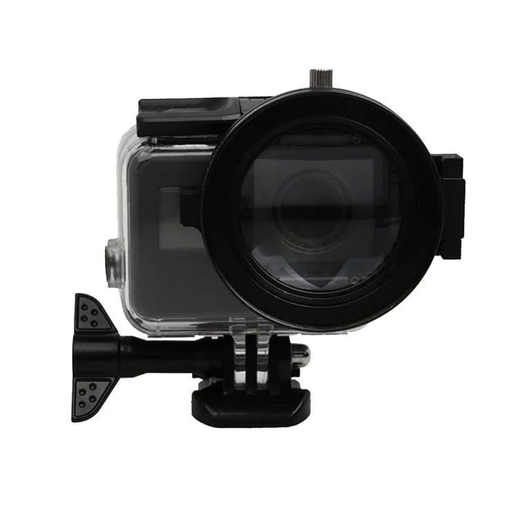 GoPro HERO5 스포츠 액션 카메라 전문용 58mm 16배 매크로 렌즈 클로즈업 필터 렌즈 베이스 및 어댑터 링, 렌즈 보호 캡, 분실 방지 손목 스트랩, 청소용 천 포함