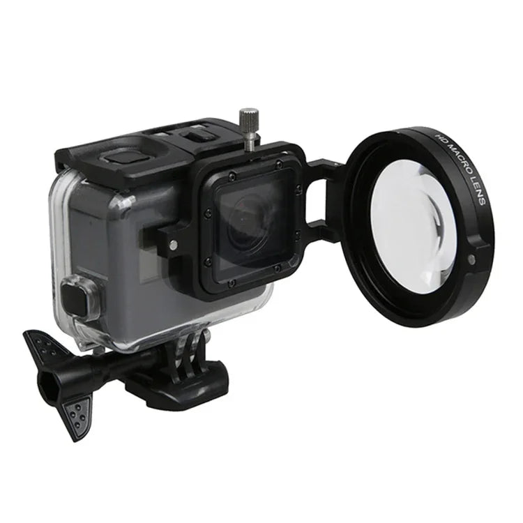 GoPro HERO5 스포츠 액션 카메라 전문용 58mm 16배 매크로 렌즈 클로즈업 필터 렌즈 베이스 및 어댑터 링, 렌즈 보호 캡, 분실 방지 손목 스트랩, 청소용 천 포함