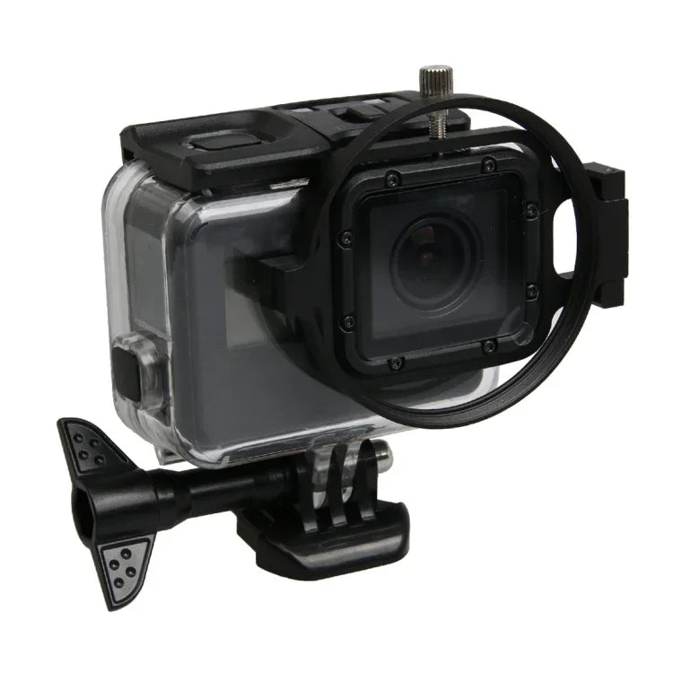 GoPro HERO5 스포츠 액션 카메라 전문용 58mm 16배 매크로 렌즈 클로즈업 필터 렌즈 베이스 및 어댑터 링, 렌즈 보호 캡, 분실 방지 손목 스트랩, 청소용 천 포함