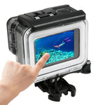 GoPro HERO5 30m 방수 PC & ABS 하우징 보호 케이스 + 터치 백 커버 버클 기본 마운트 & 긴 나사 포함, 백커버 크기: 7 x 6 cm, 보호 케이스