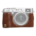 FUJIFILM X100V용 1/4인치 나사 PU 가죽 카메라 하프 케이스 베이스, FUJIFILM X100V용