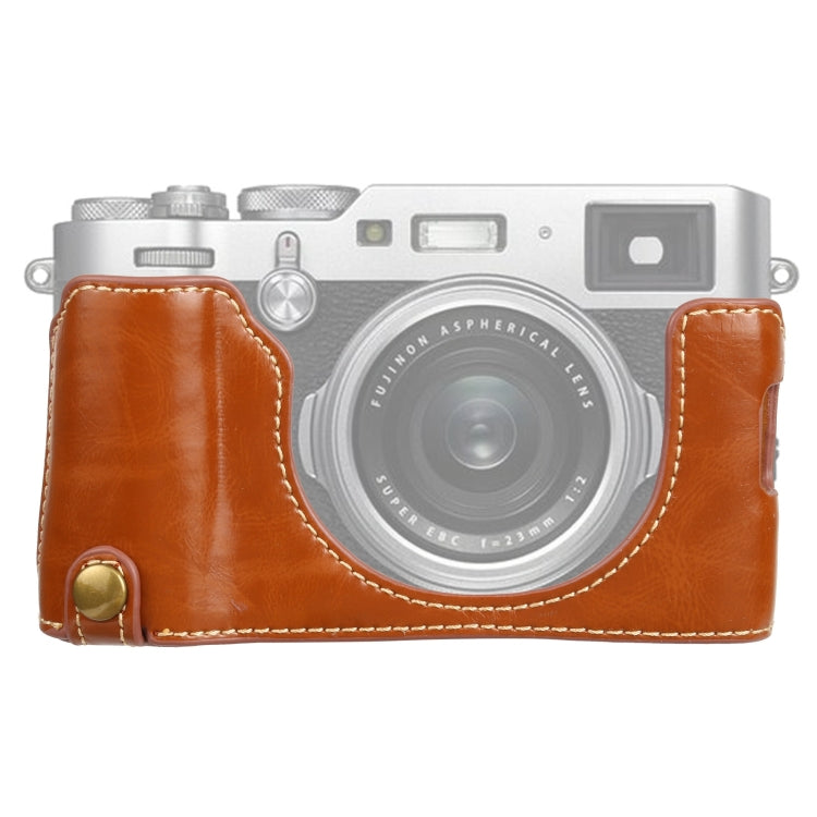 FUJIFILM X100V용 1/4인치 나사 PU 가죽 카메라 하프 케이스 베이스, FUJIFILM X100V용