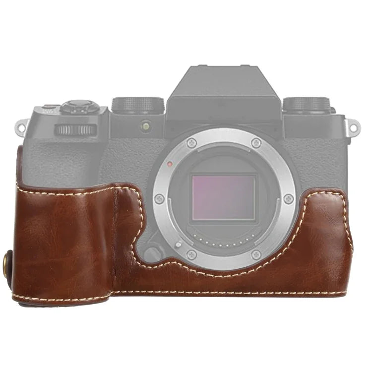 FUJIFILM X-S10용 1/4인치 나사 PU 가죽 카메라 하프 케이스 베이스, FUJIFILM X-S10용