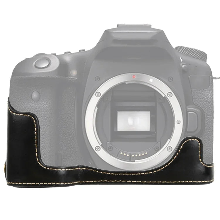 Canon EOS 90D용 1/4인치 나사 PU 가죽 카메라 하프 케이스 베이스, Canon EOS 90D용