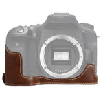 Canon EOS 90D용 1/4인치 나사 PU 가죽 카메라 하프 케이스 베이스, Canon EOS 90D용