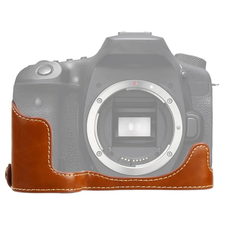 Canon EOS 90D용 1/4인치 나사 PU 가죽 카메라 하프 케이스 베이스, Canon EOS 90D용