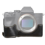 Sony ILCE-7RM4 / A7RM4 / A7R IV용 1/4인치 나사 PU 가죽 카메라 하프 케이스 베이스, Sony ILCE-7RM4용