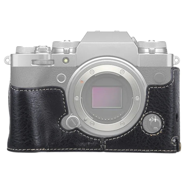 1/4인치 나사 리치 텍스처 PU 가죽 카메라 하프 케이스 베이스 FUJIFILM X-T4용, FUJIFILM X-T4 리치용