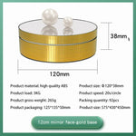 12cm 360도 회전 턴테이블 미러 전동 디스플레이 스탠드 영상 촬영 소품 턴테이블, 하중: 3kg, 12cm 미러 스팽글 골드, 12cm 미러 스팽글 실버