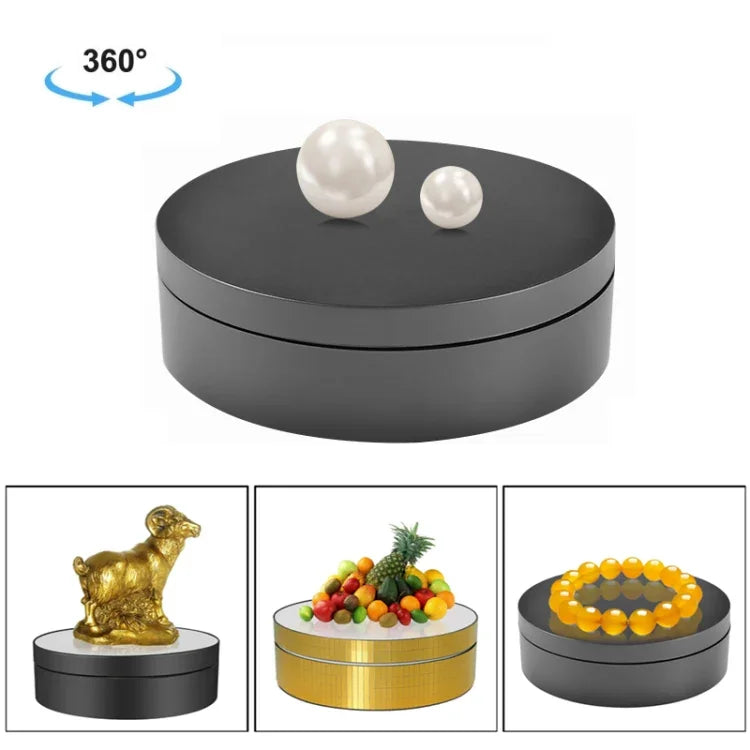 12cm 360도 회전 턴테이블 매트 전동 디스플레이 스탠드 영상 촬영 소품 턴테이블, 하중: 3kg, 12cm 매트 블랙, 12cm 매트 화이트