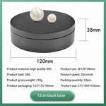12cm 360도 회전 턴테이블 매트 전동 디스플레이 스탠드 영상 촬영 소품 턴테이블, 하중: 3kg, 12cm 매트 블랙, 12cm 매트 화이트