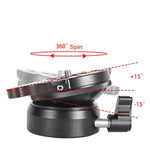 BEXIN DY-60N 3/8인치 나사 돔형 전문 삼각대 레벨링 360도 파노라마 헤드 베이스 버블 레벨 및 3/8인치 나사 어댑터 포함, DY-60N 3/8인치