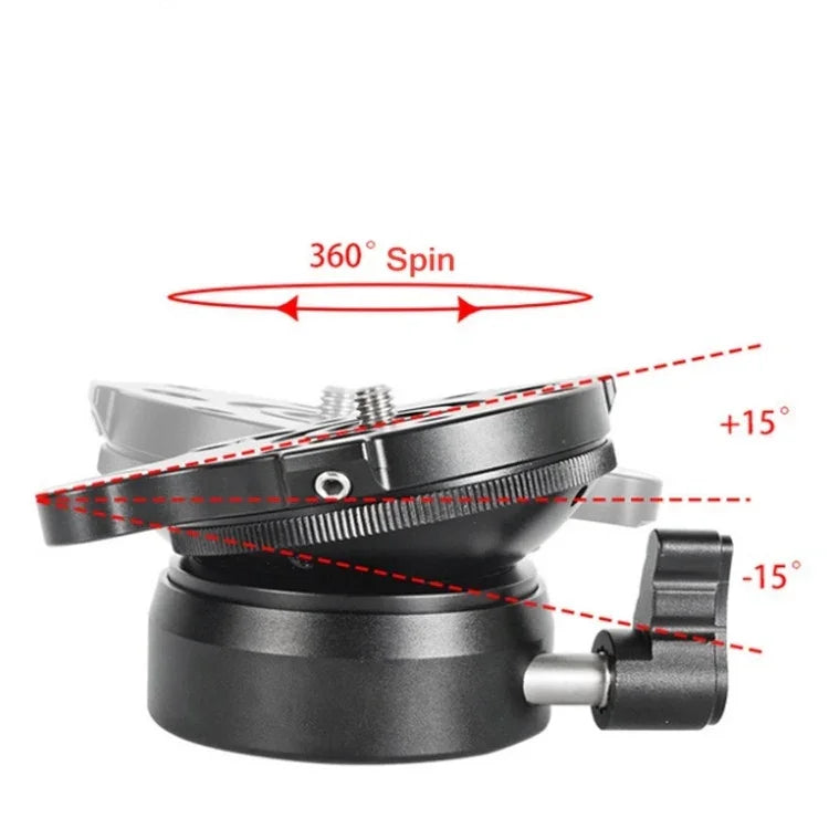 BEXIN DY-60N 3/8인치 나사 돔형 전문 삼각대 레벨링 360도 파노라마 헤드 베이스 버블 레벨 및 3/8인치 나사 어댑터 포함, DY-60N 3/8인치